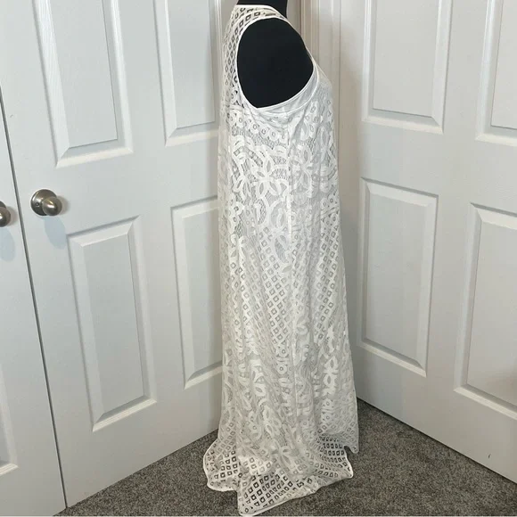 LOVESTITCH Ivory Lace One of a Kind Maxi Dress/Swimsuit Cover NWT Size L